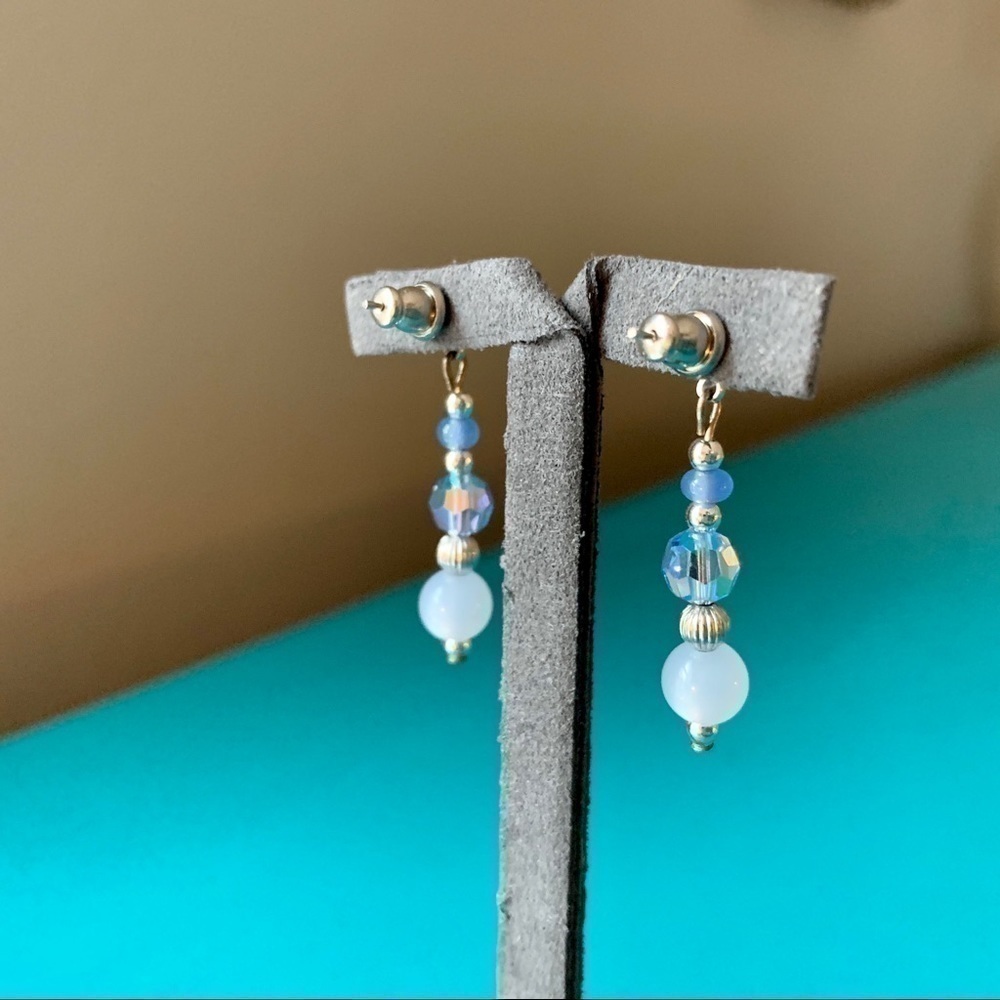 Handmade purple & silver earring and necklace Set - Picture 4 of 6